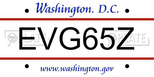 EVG65Z District Of Columbia License Plate