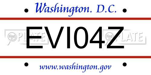 EVI04Z District Of Columbia License Plate