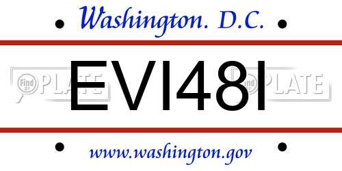EVI48I District Of Columbia License Plate