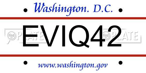 EVIQ42 District Of Columbia License Plate