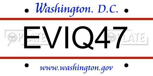 EVIQ47 District Of Columbia License Plate