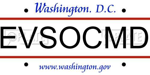 EVSOCMD District Of Columbia License Plate