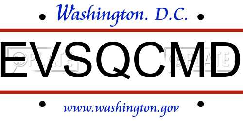 EVSQCMD District Of Columbia License Plate