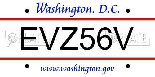 EVZ56V District Of Columbia License Plate
