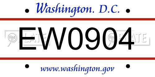 EW0904 District Of Columbia License Plate
