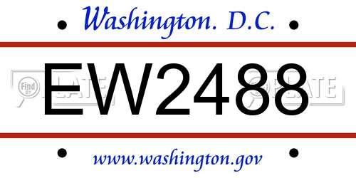 EW2488 District Of Columbia License Plate