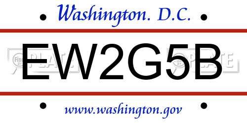 EW2G5B District Of Columbia License Plate