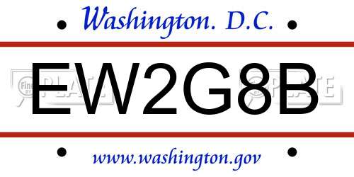 EW2G8B District Of Columbia License Plate