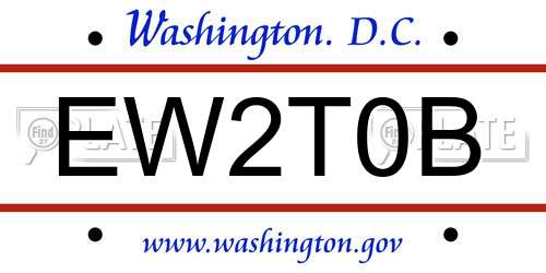 EW2T0B District Of Columbia License Plate