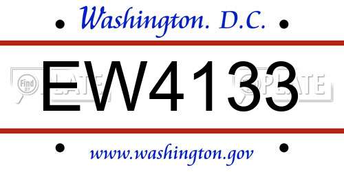 EW4133 District Of Columbia License Plate