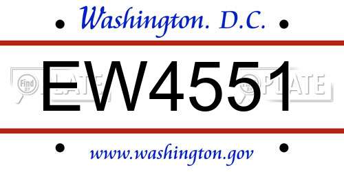 EW4551 District Of Columbia License Plate