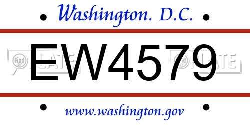 EW4579 District Of Columbia License Plate