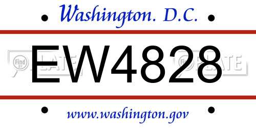 EW4828 District Of Columbia License Plate