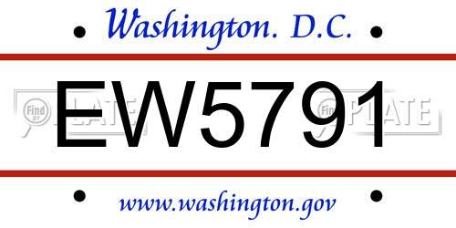 EW5791 District Of Columbia License Plate