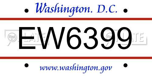 EW6399 District Of Columbia License Plate