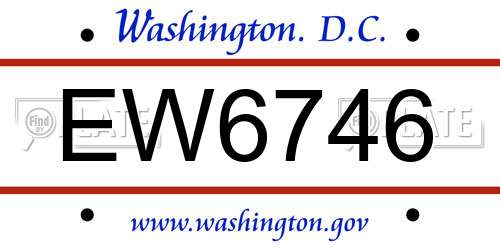 EW6746 District Of Columbia License Plate