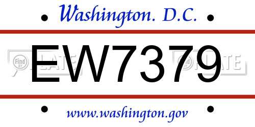 EW7379 District Of Columbia License Plate