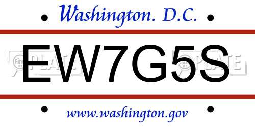 EW7G5S District Of Columbia License Plate