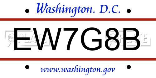 EW7G8B District Of Columbia License Plate