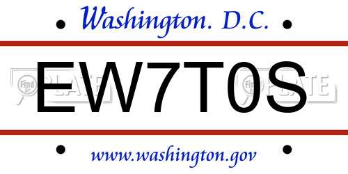 EW7T0S District Of Columbia License Plate