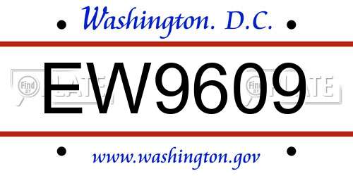 EW9609 District Of Columbia License Plate