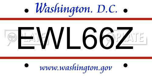 EWL66Z District Of Columbia License Plate