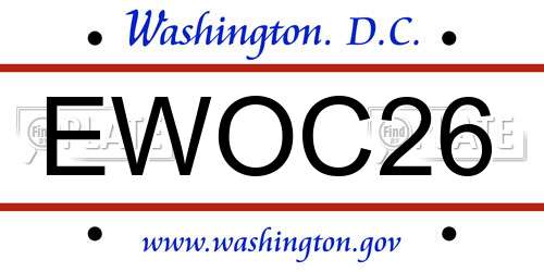 EWOC26 District Of Columbia License Plate