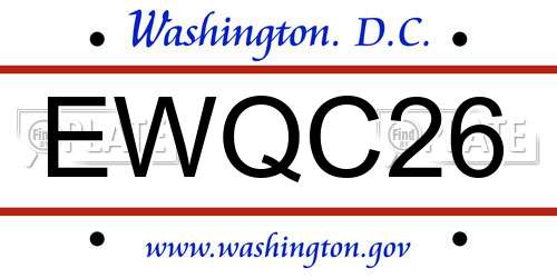 EWQC26 District Of Columbia License Plate