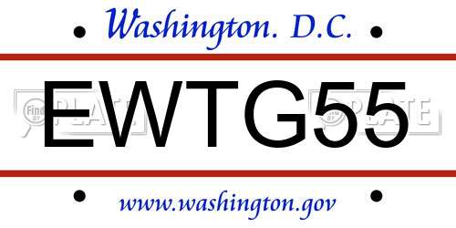 EWTG55 District Of Columbia License Plate