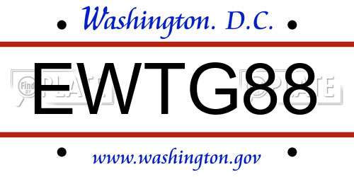EWTG88 District Of Columbia License Plate