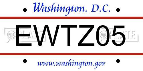 EWTZ05 District Of Columbia License Plate