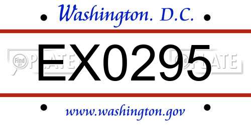 EX0295 District Of Columbia License Plate