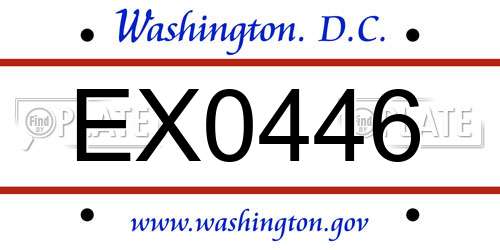 EX0446 District Of Columbia License Plate