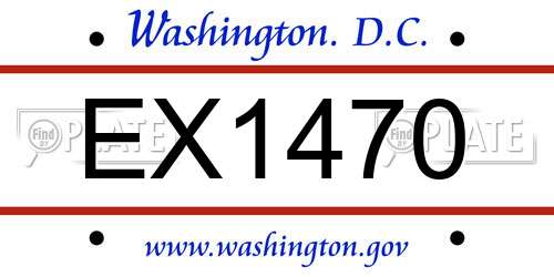 EX1470 District Of Columbia License Plate