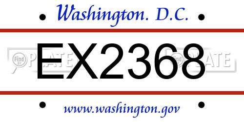 EX2368 District Of Columbia License Plate