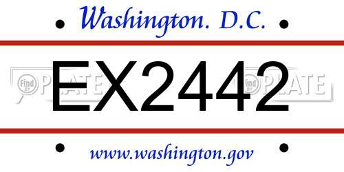 EX2442 District Of Columbia License Plate