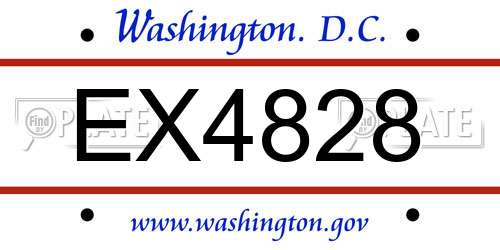 EX4828 District Of Columbia License Plate