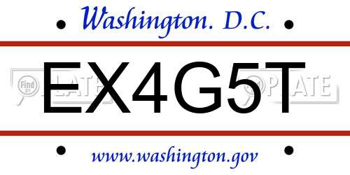 EX4G5T District Of Columbia License Plate