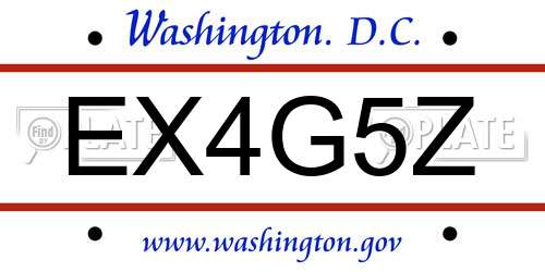 EX4G5Z District Of Columbia License Plate