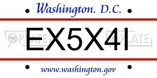EX5X4I District Of Columbia License Plate
