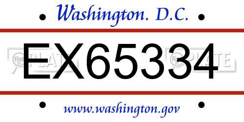 EX65334 District Of Columbia License Plate