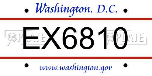 EX6810 District Of Columbia License Plate