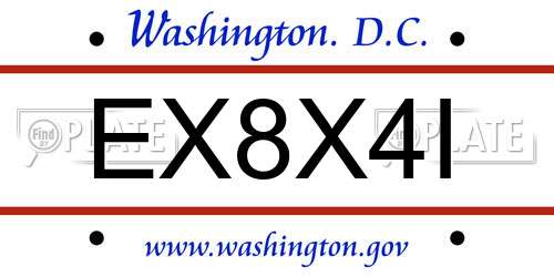 EX8X4I District Of Columbia License Plate