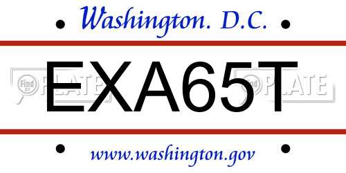 EXA65T District Of Columbia License Plate