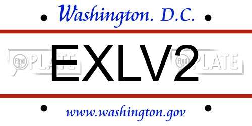 EXLV2 District Of Columbia License Plate