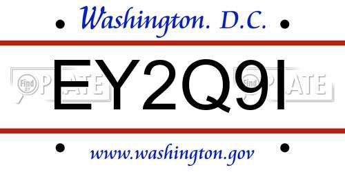 EY2Q9I District Of Columbia License Plate