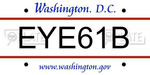 EYE61B District Of Columbia License Plate