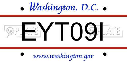 EYT09I District Of Columbia License Plate