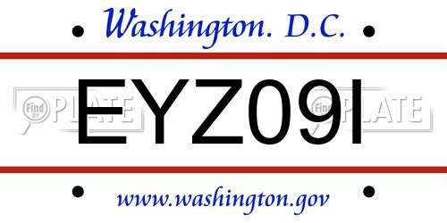 EYZ09I District Of Columbia License Plate