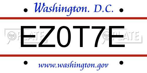 EZ0T7E District Of Columbia License Plate
